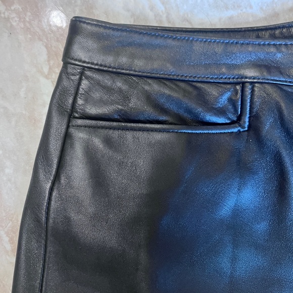 Holt Renfrew Collection wide leg leather trousers - Picture 4 of 13